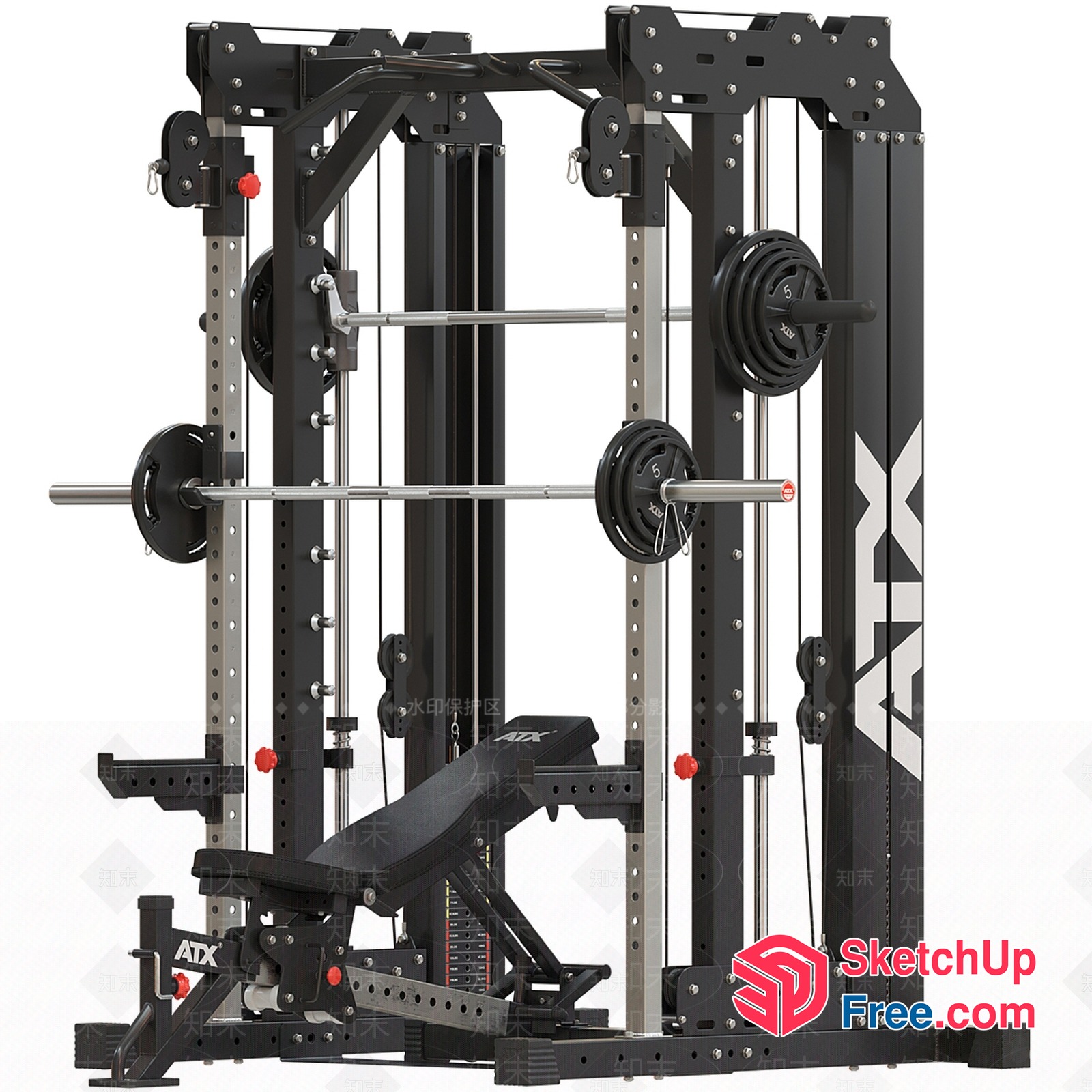 Heavy-Duty Gym Equipment Setup 3D SketchUp File