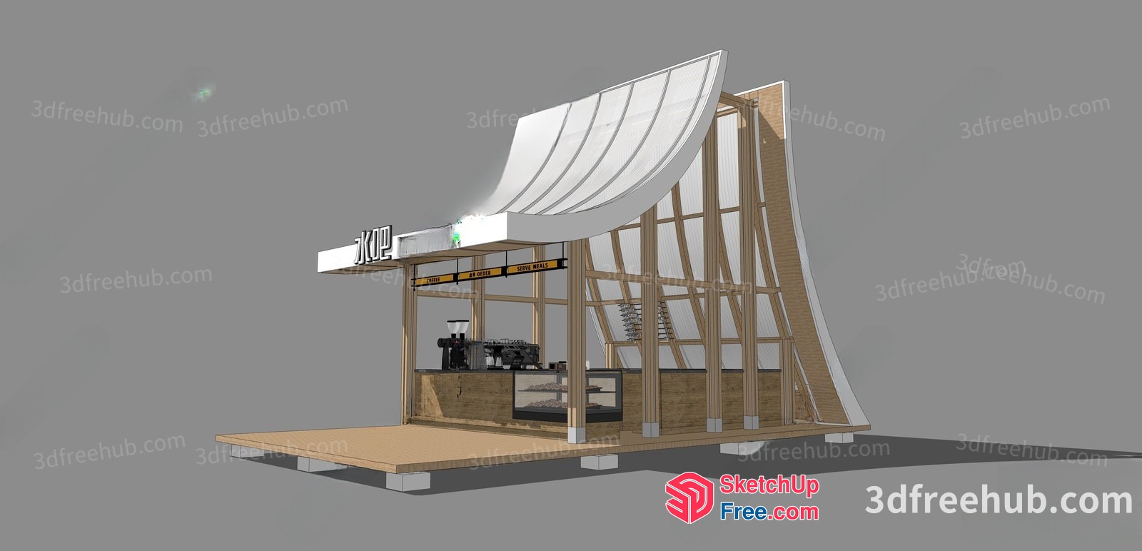 Japanese Style Food Truck Interior 3D SketchUp File