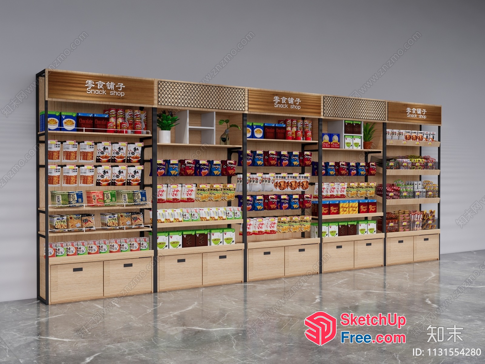 Snack Shop Display Shelves 3D SketchUp File