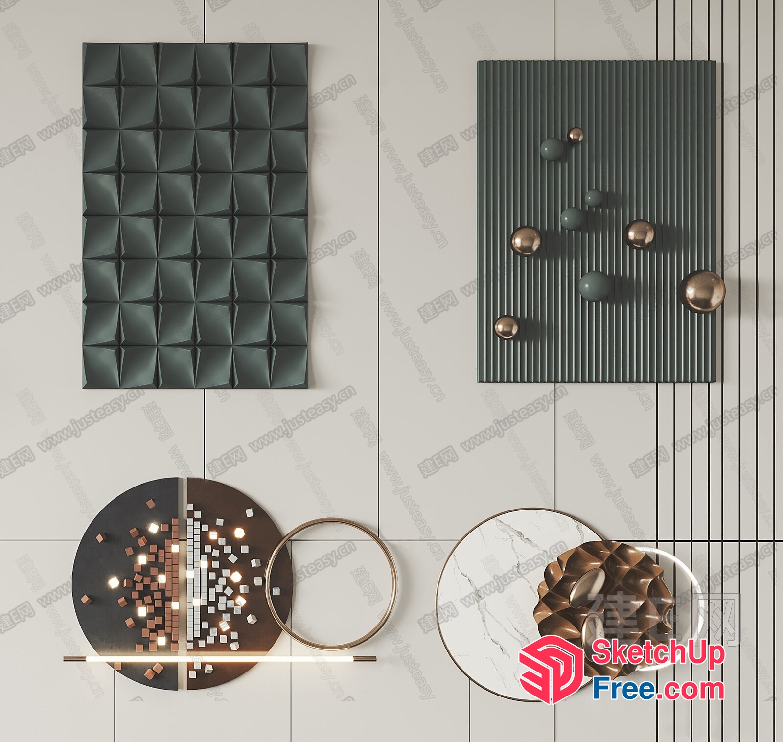 Modern Home Decorative Elements 3D SketchUp File