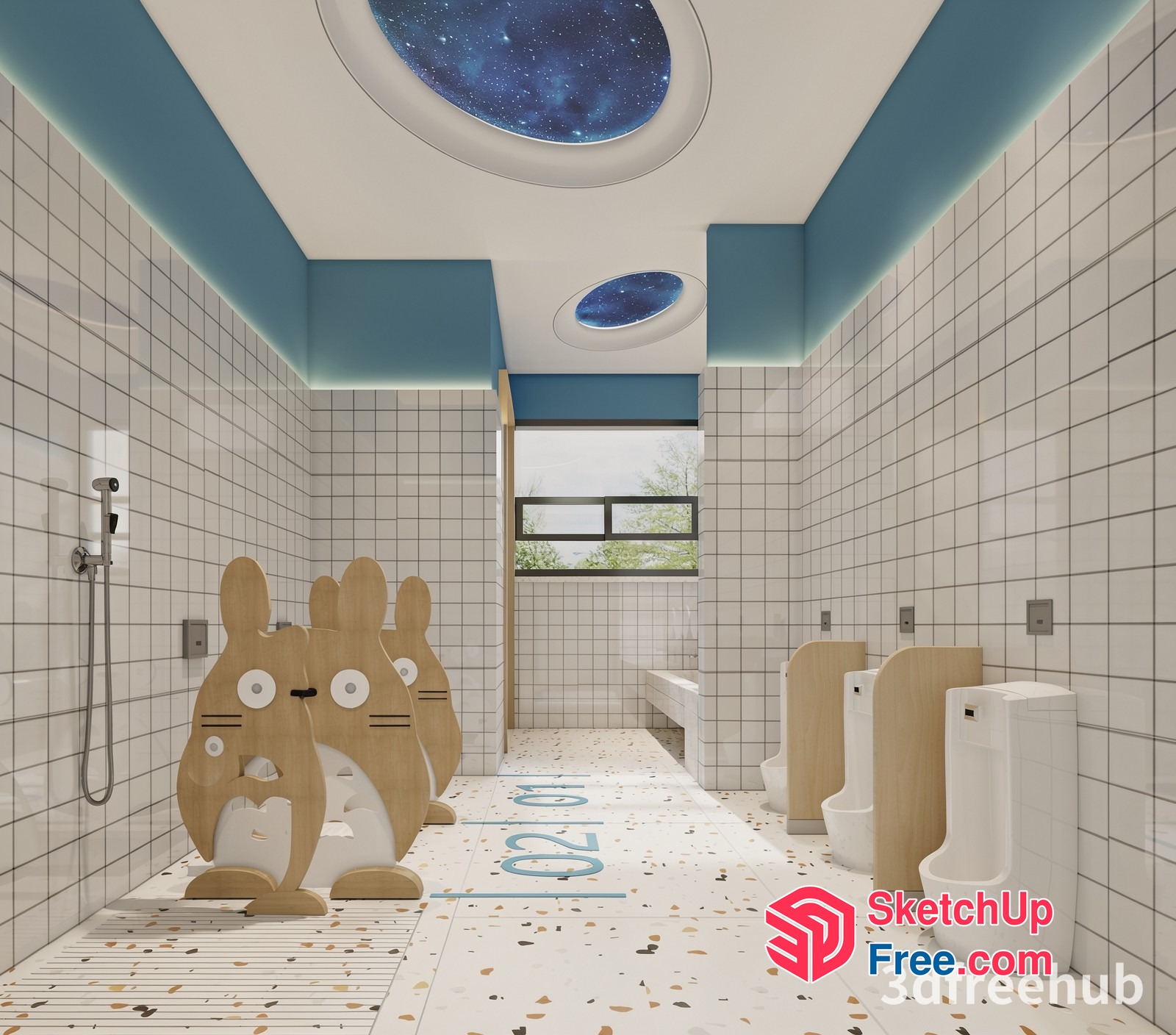 Totoro-Inspired Bathroom Interior 3D SketchUp File