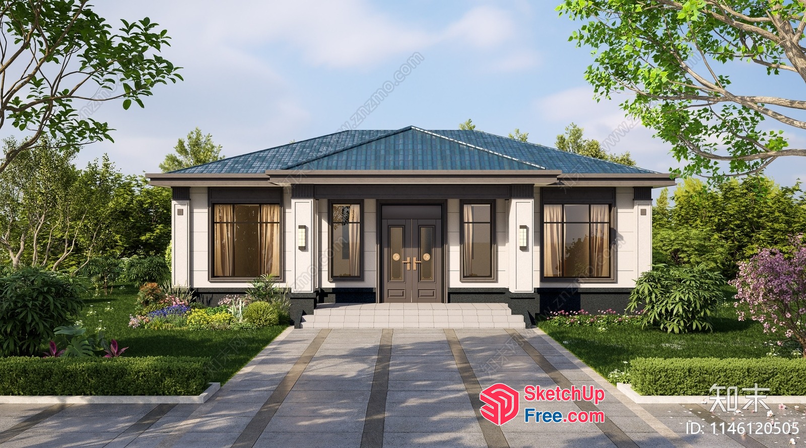 Classic European Style Villa Exterior 3D SketchUp File