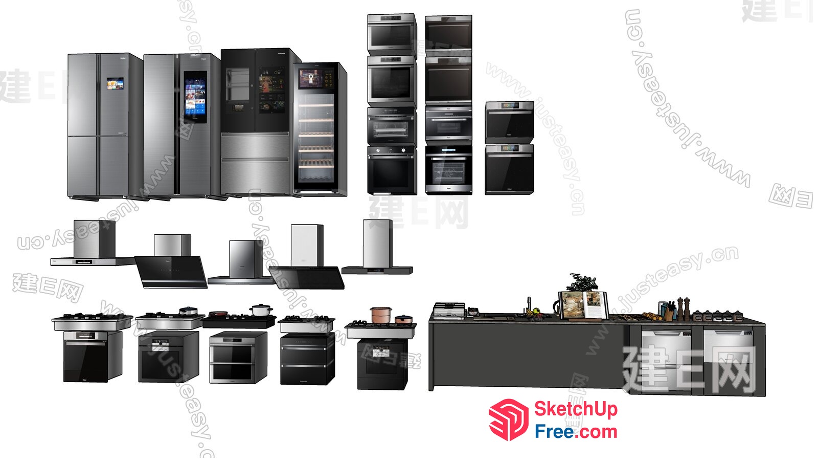 Modern Kitchen Appliances Collection 3D SketchUp File