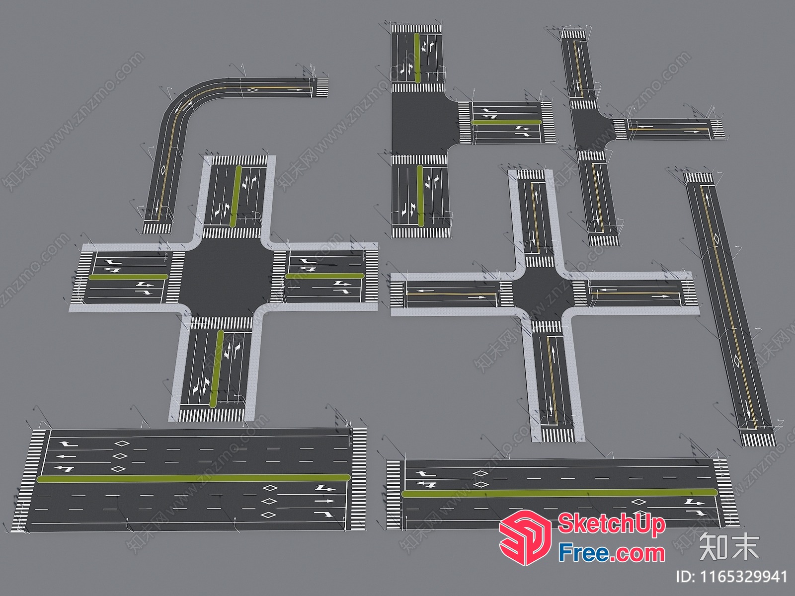 Roadway Network Diagram 3D SketchUp File