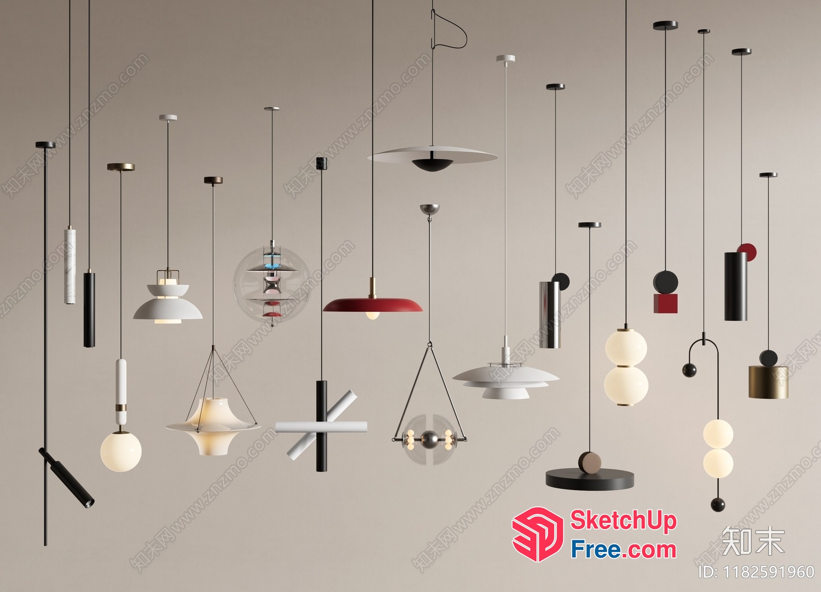 Modern Light Fixture Collection 3D SketchUp File