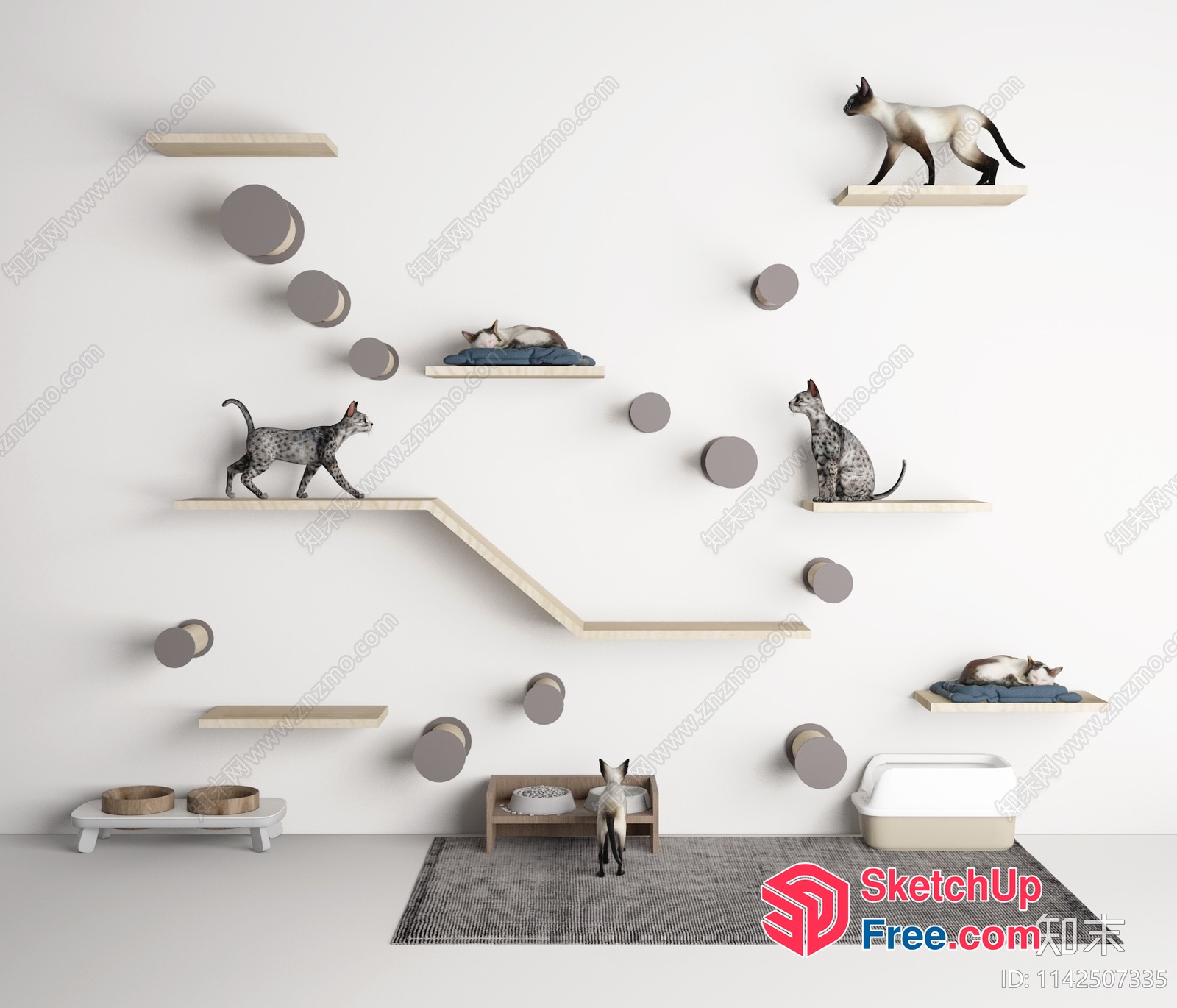 Modern Cat-Friendly Home Decor 3D SketchUp File