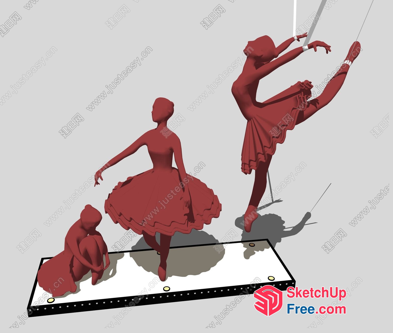 Ballerina Scene 3D SketchUp File