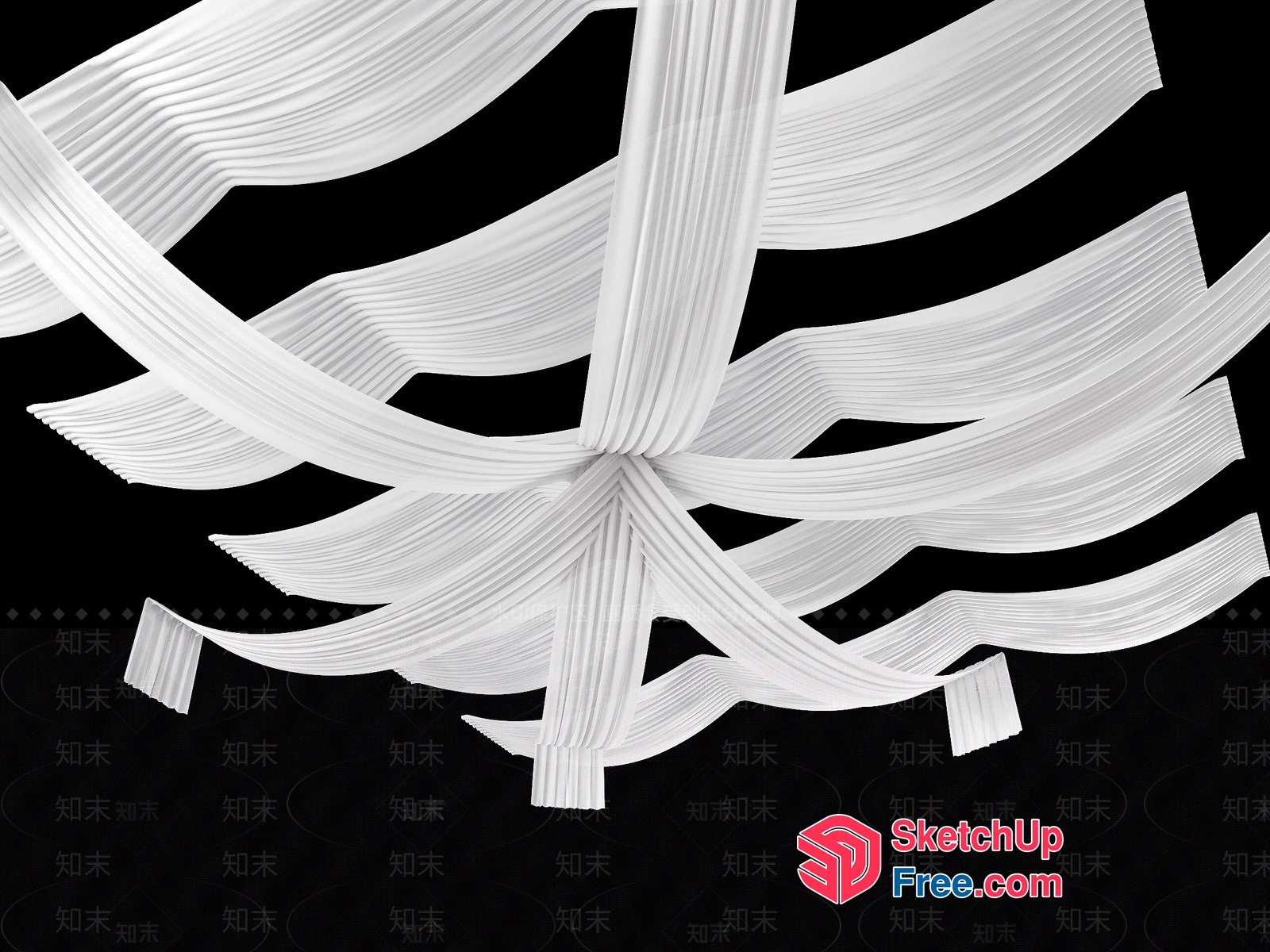 White Striped Ceiling Decoration 3D SketchUp File