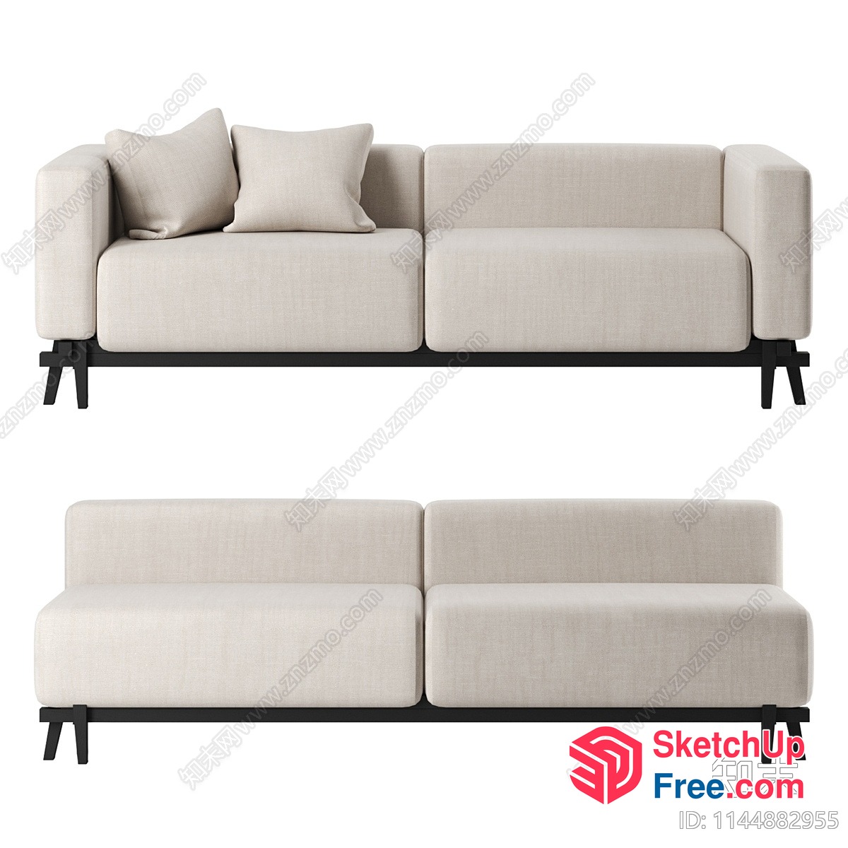 Modern Minimalist Style Sofa Set 3D SketchUp File