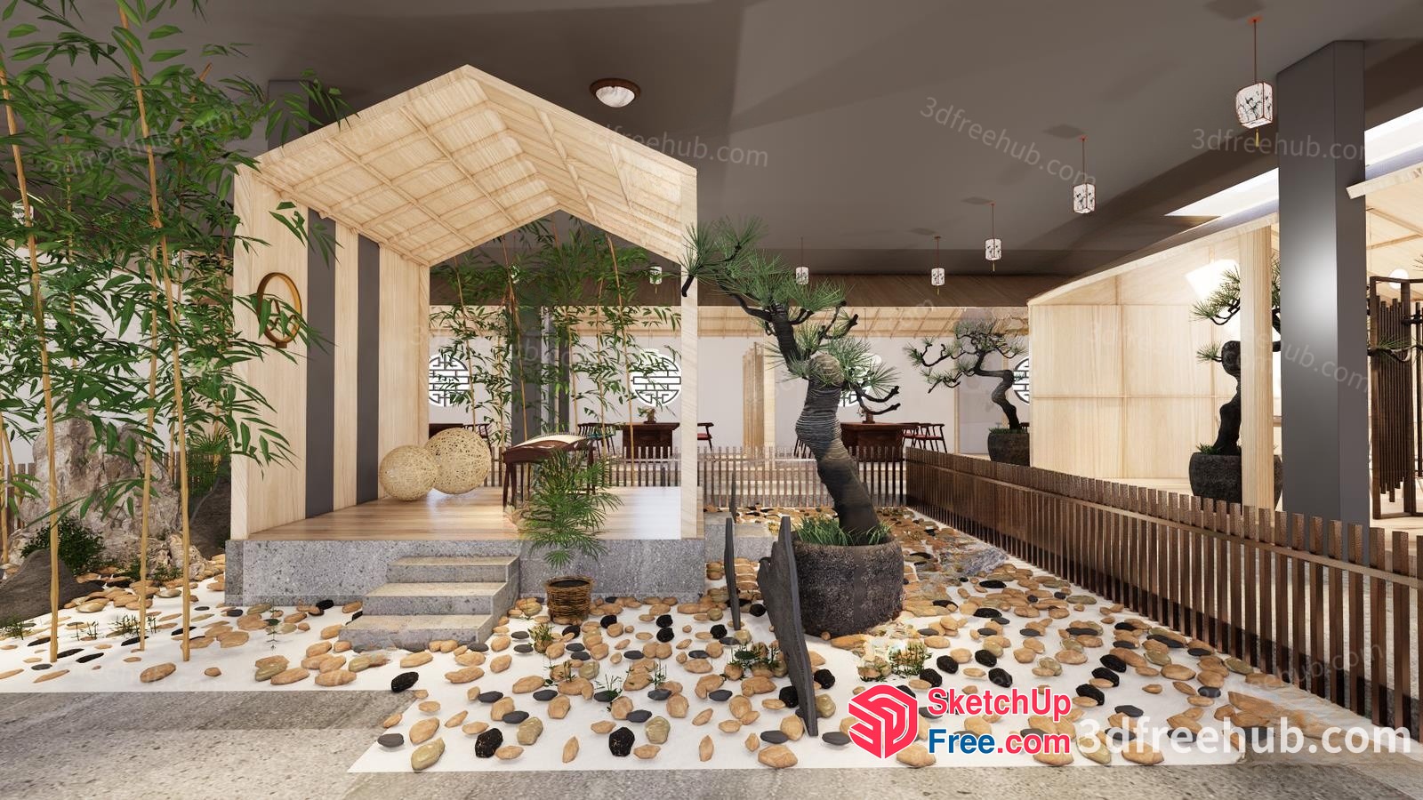 Serene Japanese-Inspired Interior 3D SketchUp File