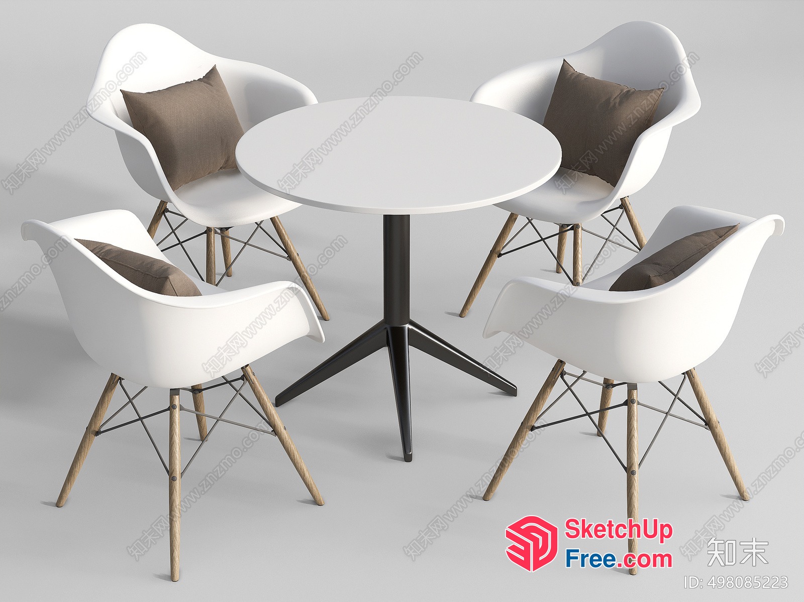 Modern Minimalist Dining Table And Chairs 3D SketchUp File
