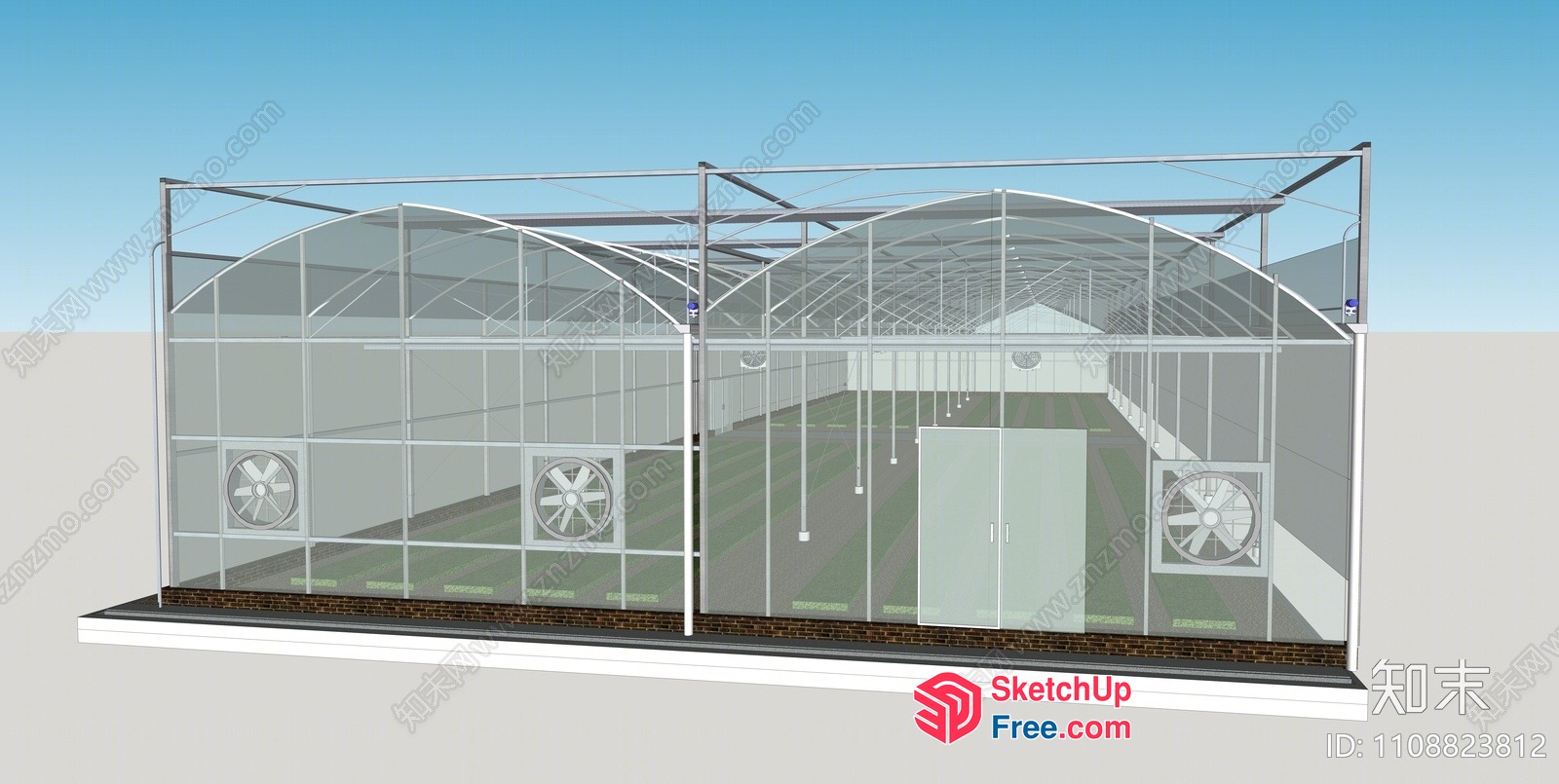 Industrial Greenhouse With Ventilation System 3D SketchUp File