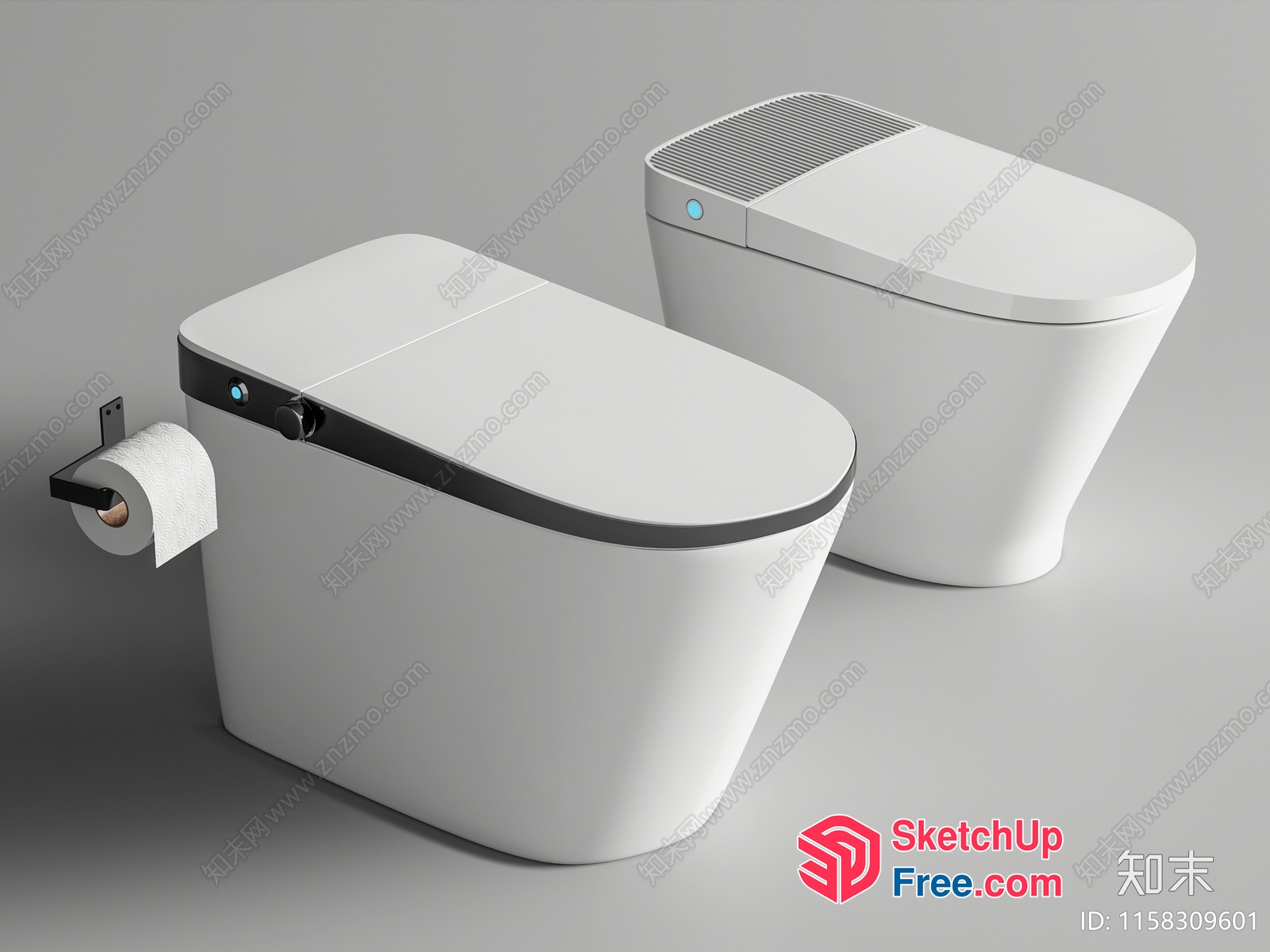 Modern Bathroom Toilet And Wash Basin Set 3D SketchUp File