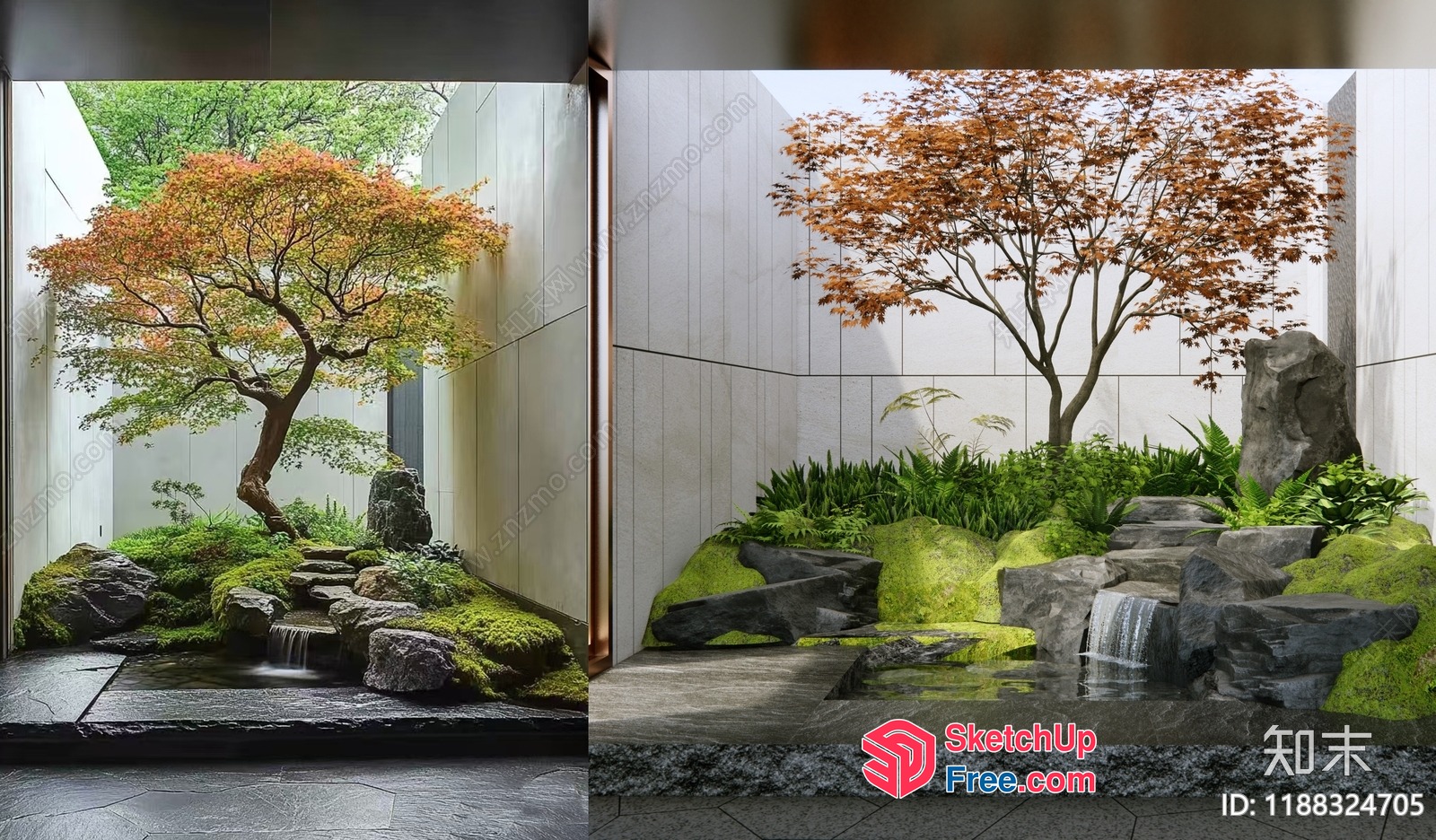 Serene Japanese-Inspired Courtyard Oasis 3D SketchUp File