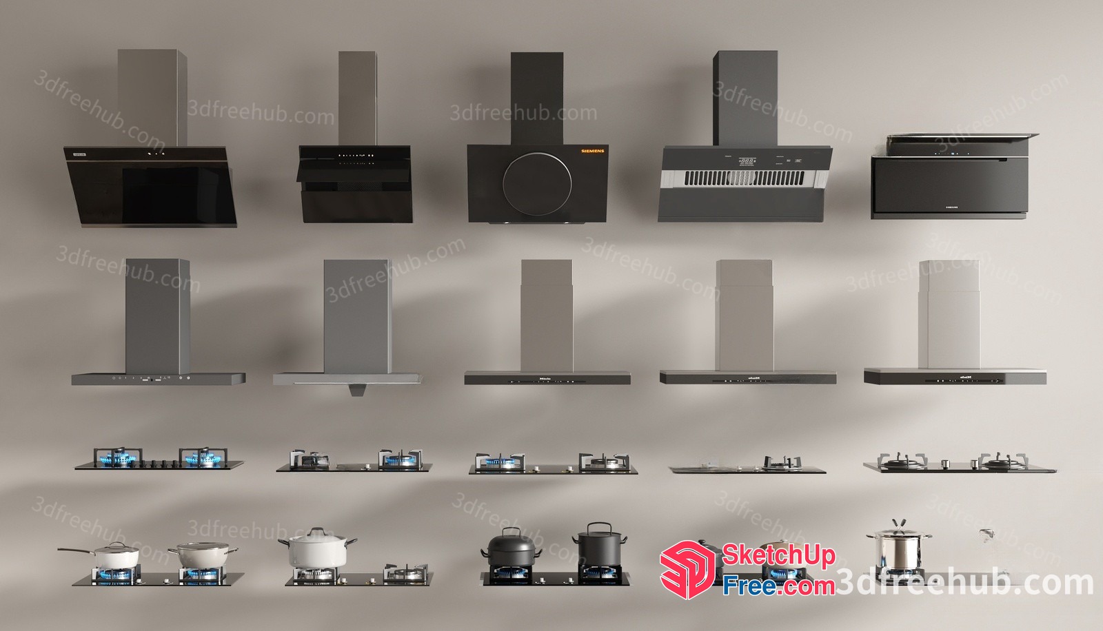 Kitchen Appliances And Cookware Collection 3D SketchUp File