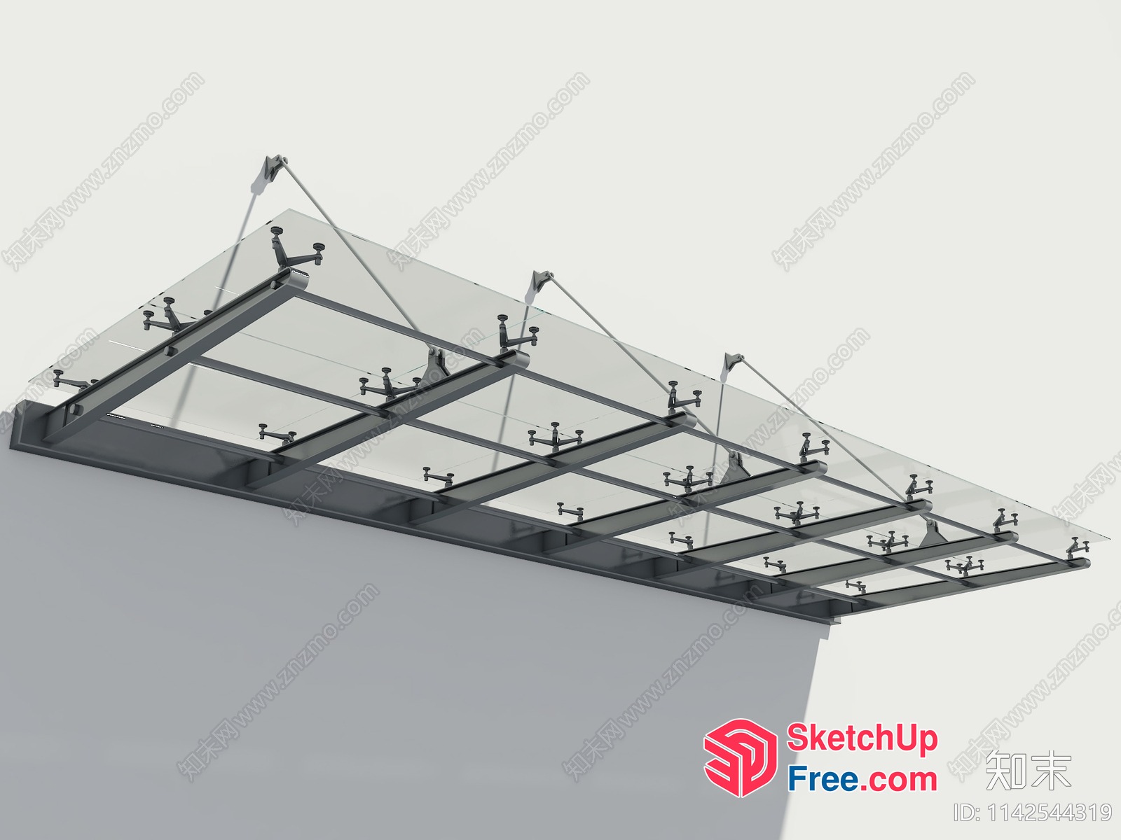 Glass Ceiling With Metal Frame 3D SketchUp File