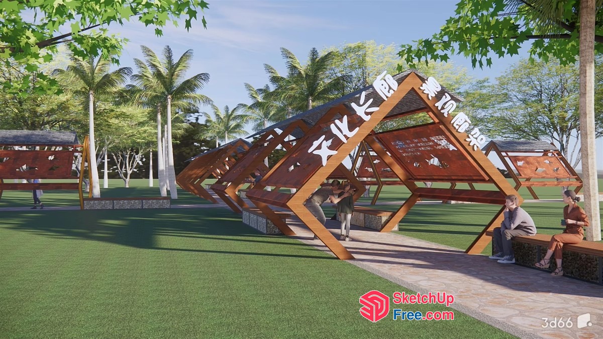Modern Outdoor Gathering Space 3D SketchUp File