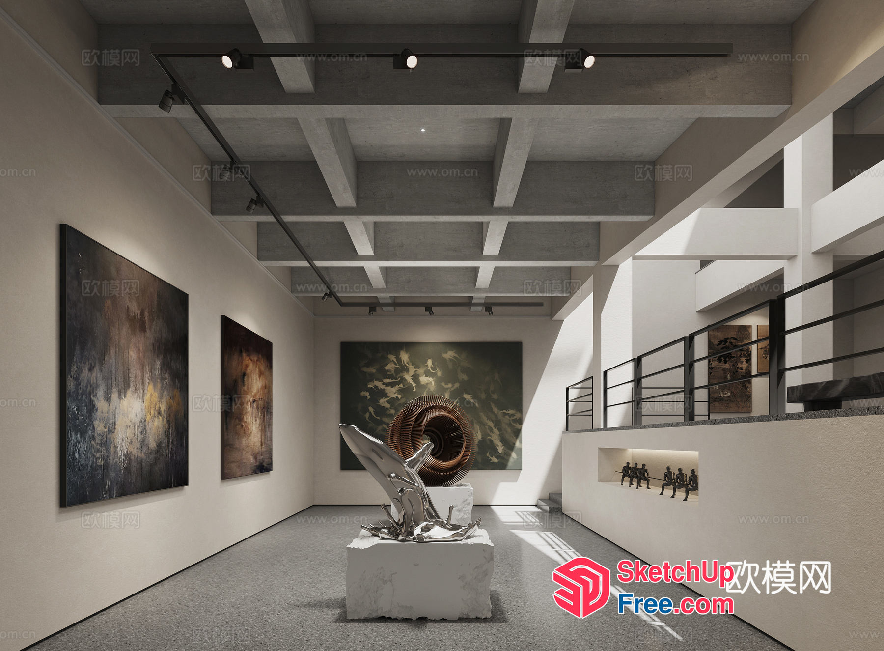 Modern Art Gallery Interior 3D SketchUp File
