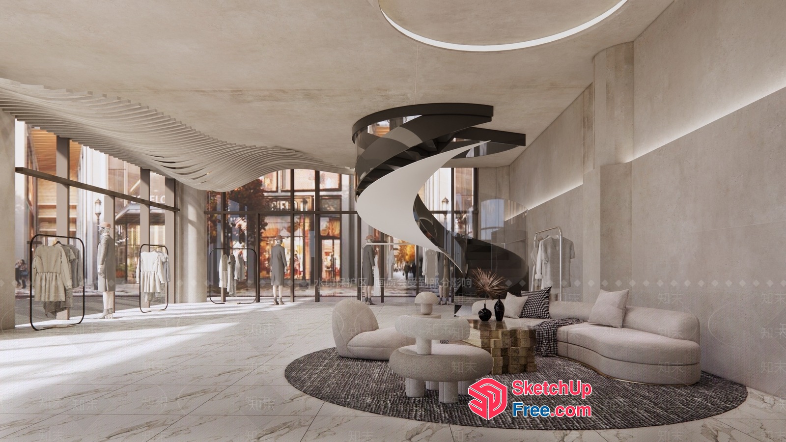 Luxurious Modern Staircase Interior Design 3D SketchUp File