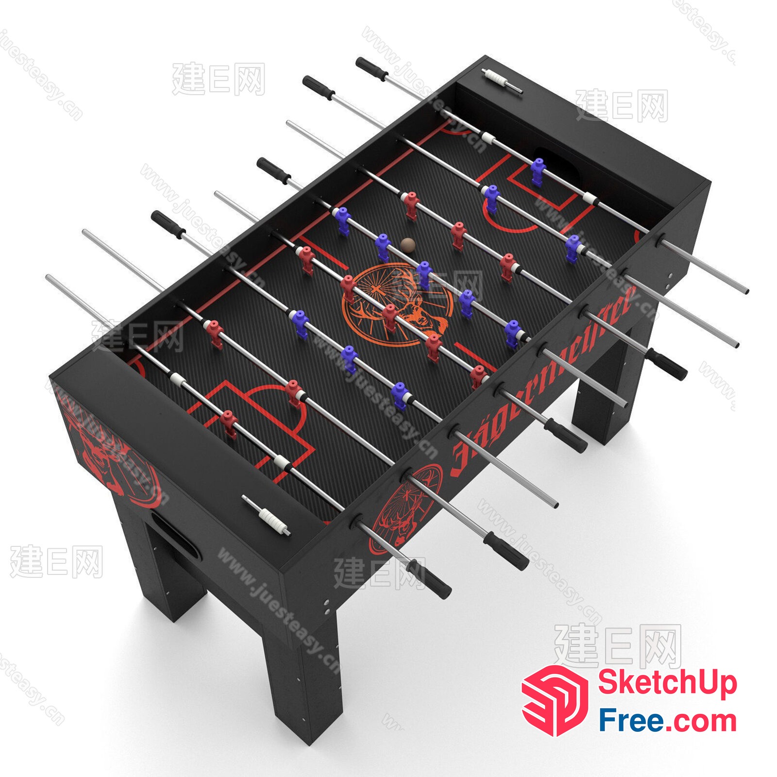 Modern Foosball Table With Unique Design And Color Scheme 3D SketchUp File