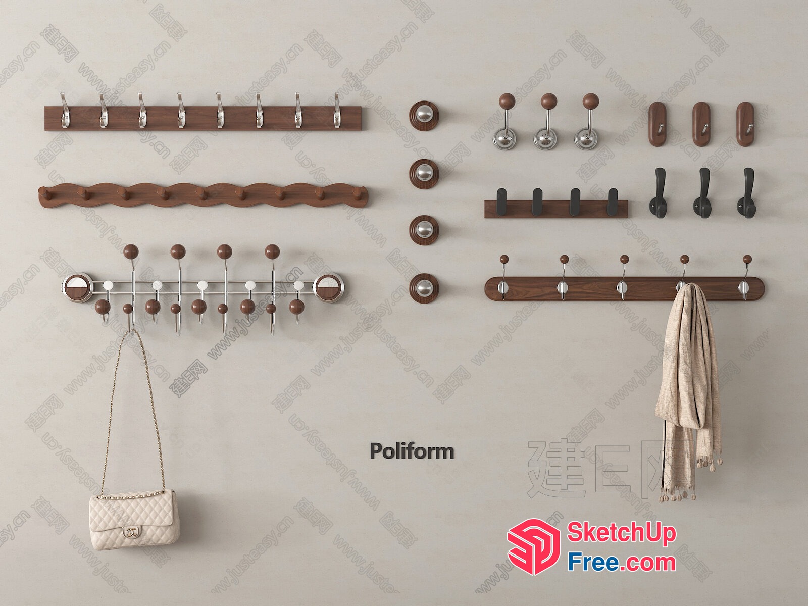 Poliform Wall Hooks 3D SketchUp File