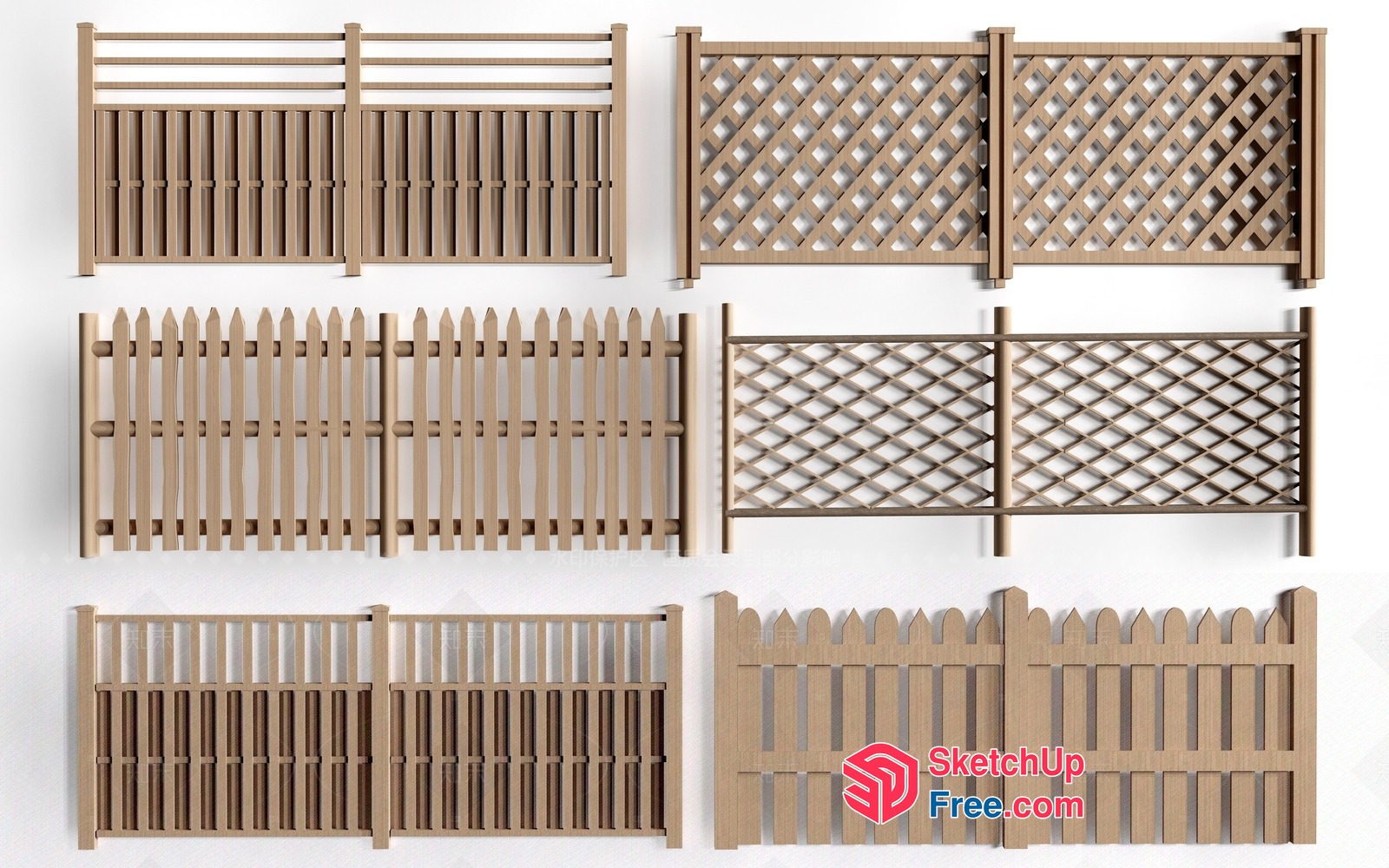 Fences In Various Styles 3D SketchUp File