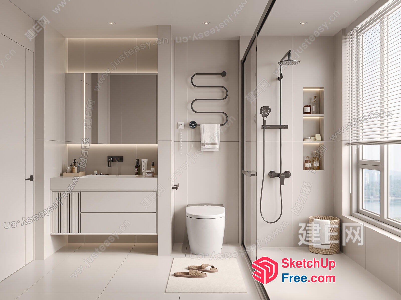 Modern Minimalist Bathroom Decor 3D SketchUp File