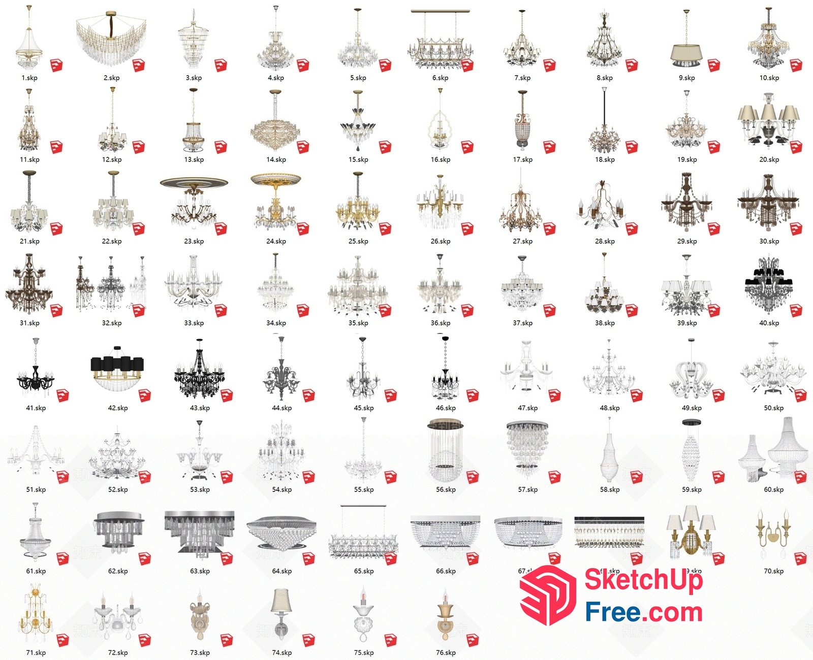 Luxurious Chandelier Collection 3D SketchUp File