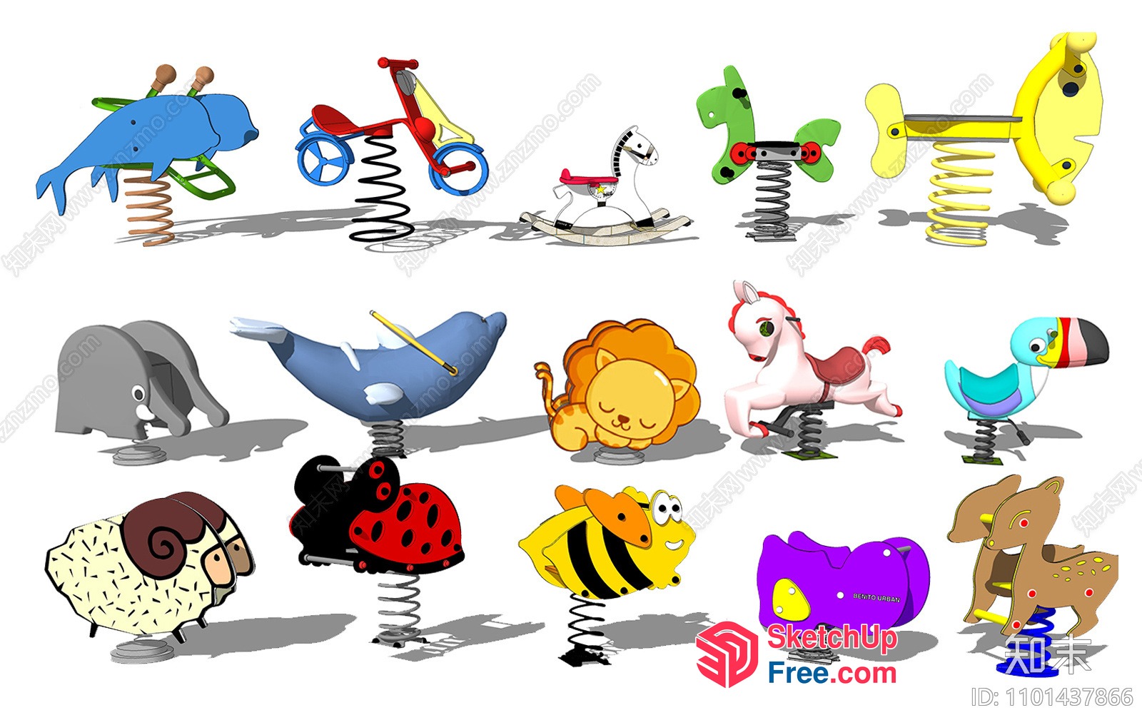 Colorful Spring Animals 3D SketchUp File