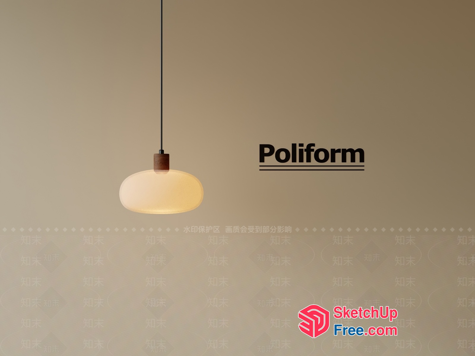 Elegant Pendant Light Fixture 3D SketchUp File