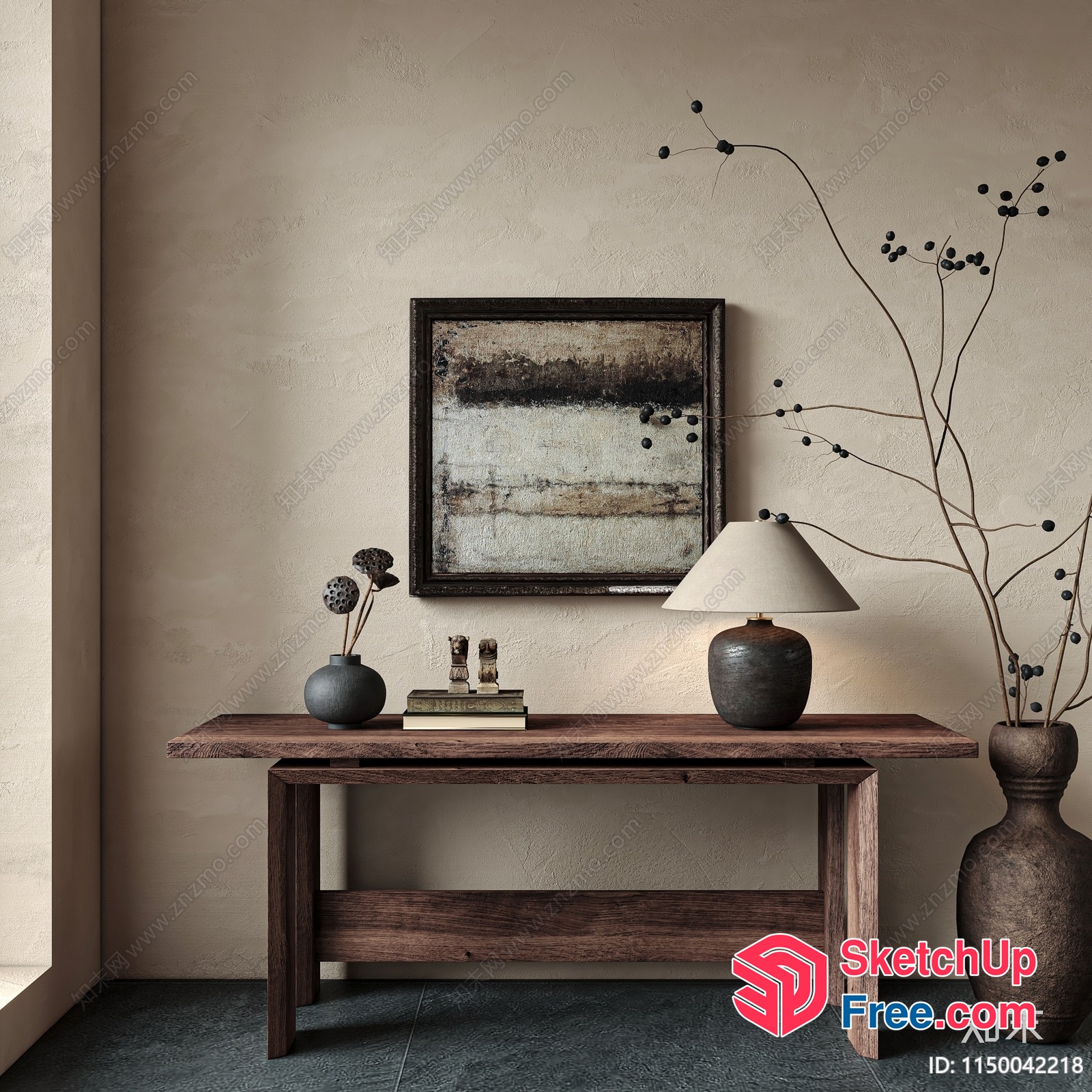 Minimalist Wabi-Sabi Style Interior Decor 3D SketchUp File