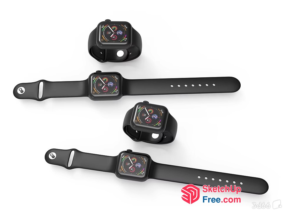 Three Apple Watches In A Row 3D SketchUp File