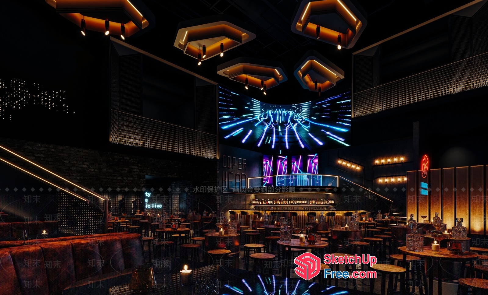 Luxurious Bar Interior Design 3D SketchUp File