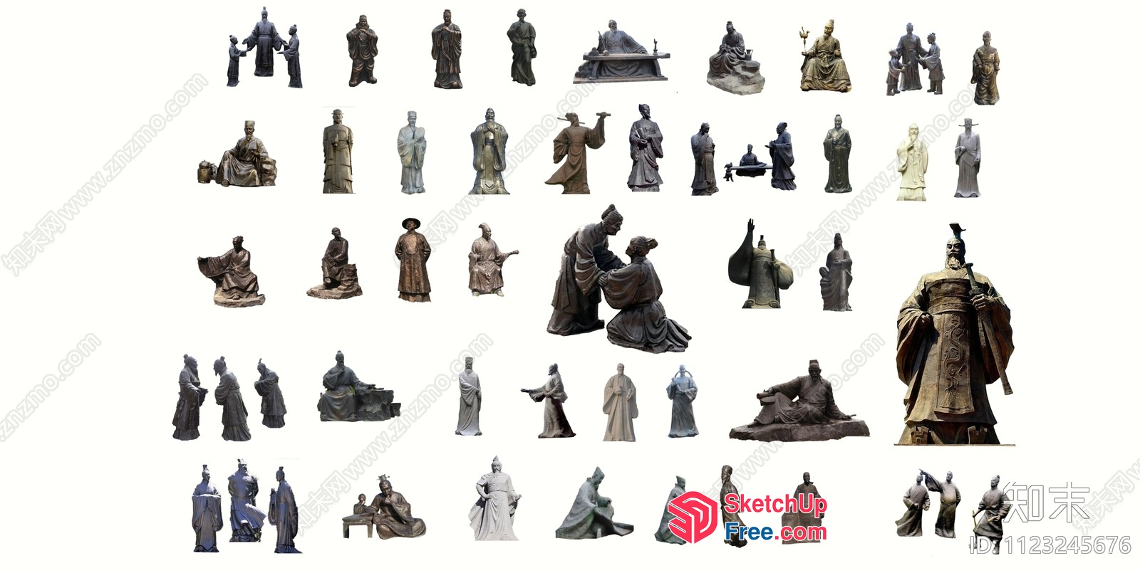Ancient Chinese Statues Collection 3D SketchUp File