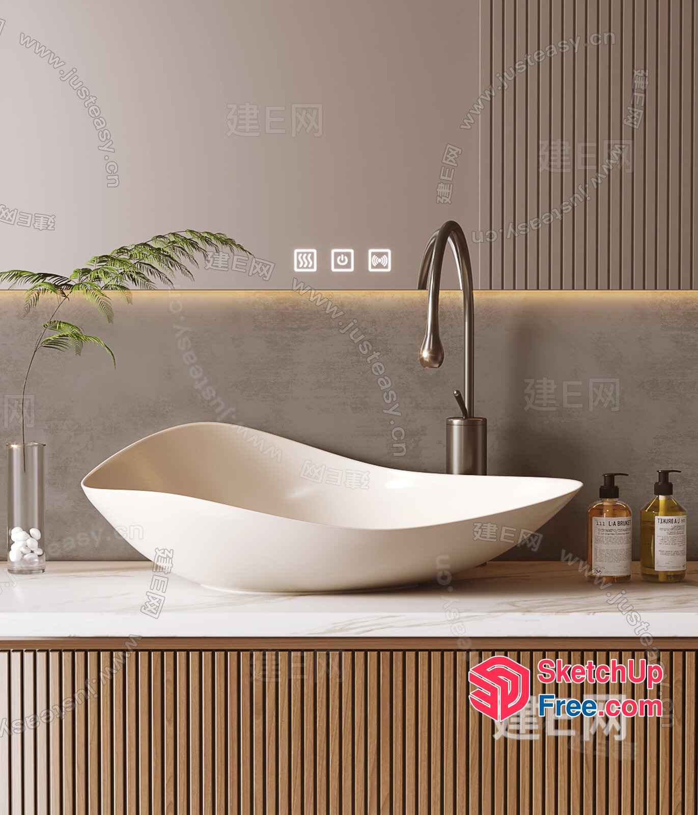 Modern Bathroom Sink With Elegant Faucet 3D SketchUp File