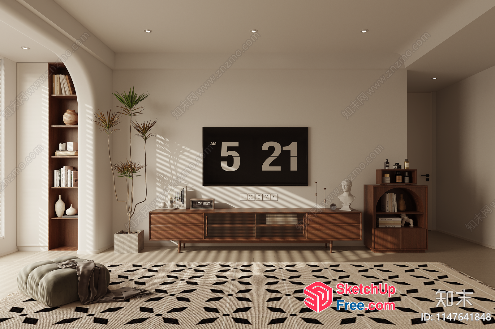 Modern Minimalist Interior Design With Natural Light 3D SketchUp File