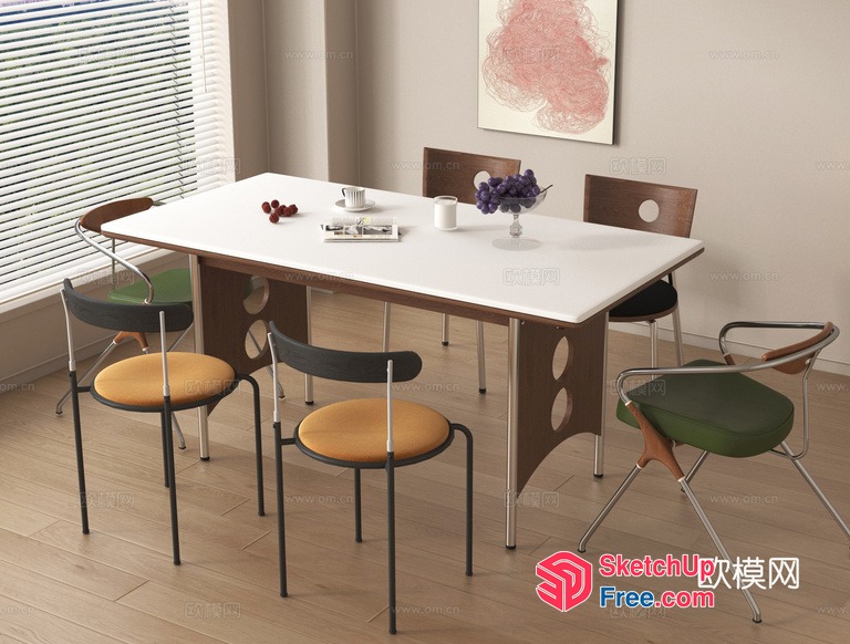 Mid-Century Modern Dining Room 3D SketchUp File