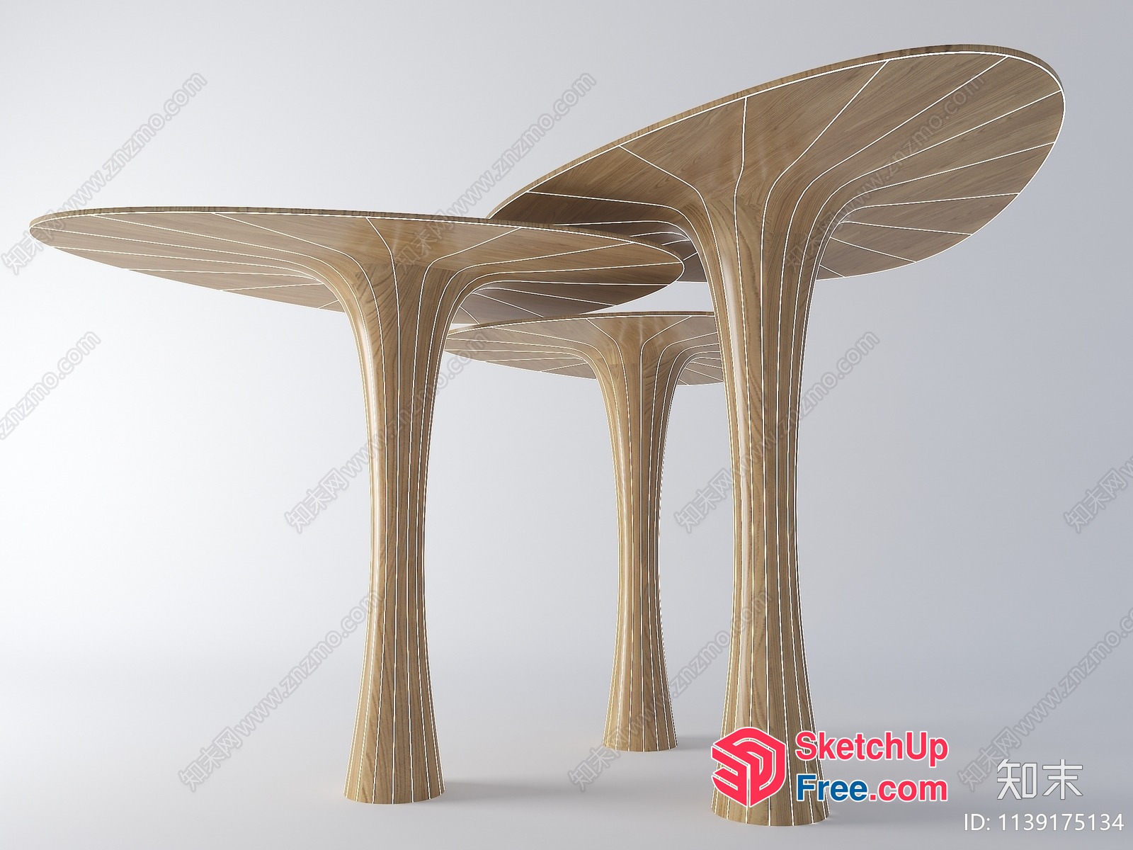 Modern Mushroom-Shaped Furniture Pieces 3D SketchUp File