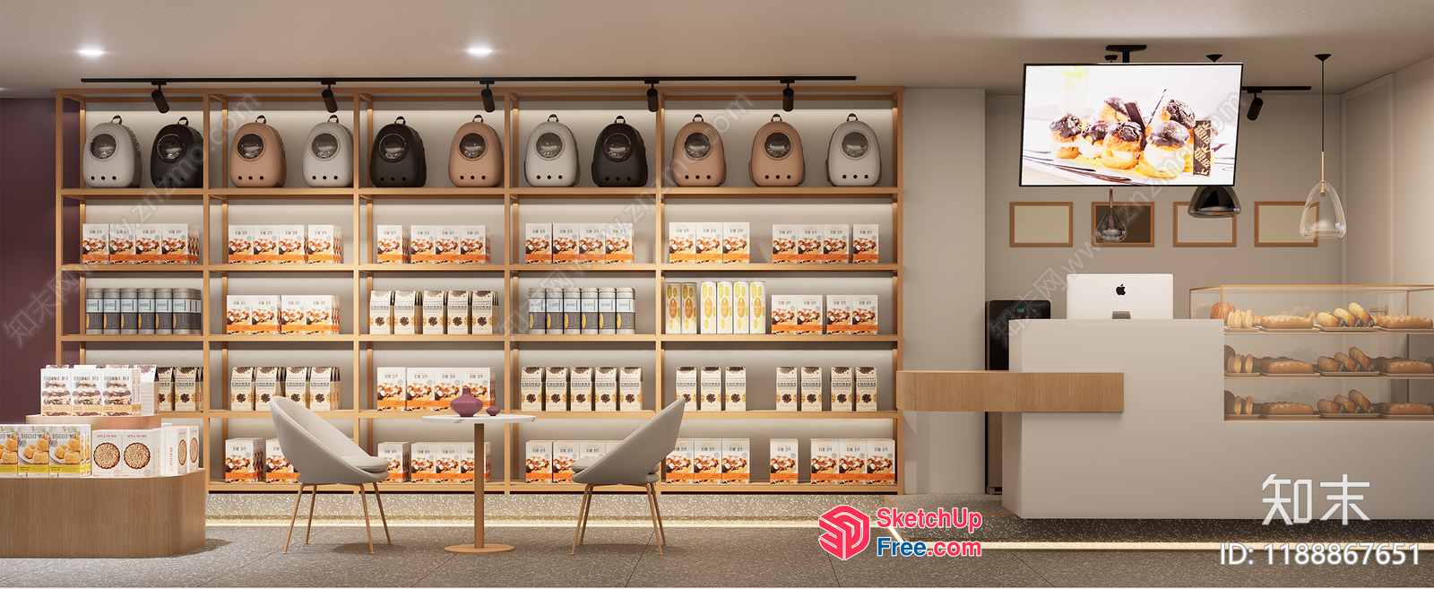 Modern Minimalist Bakery Interior 3D SketchUp File