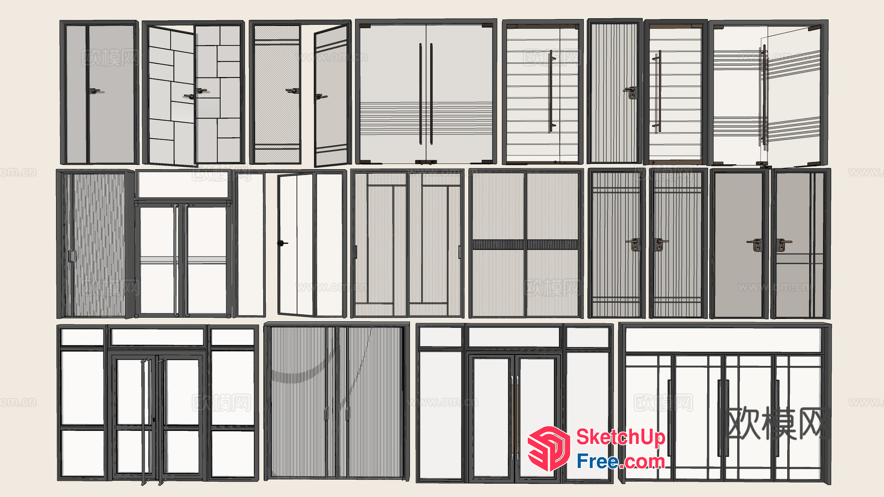 A Collection Of Various Door And Window Designs 3D SketchUp File