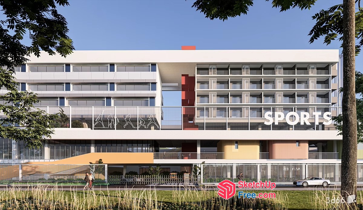 Modern Sports Facility Exterior 3D SketchUp File