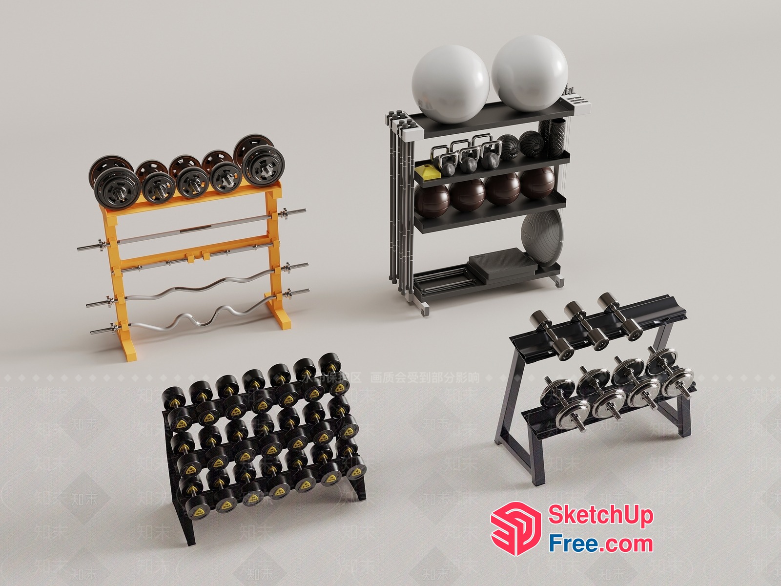 Gym Equipment Display Rack 3D SketchUp File