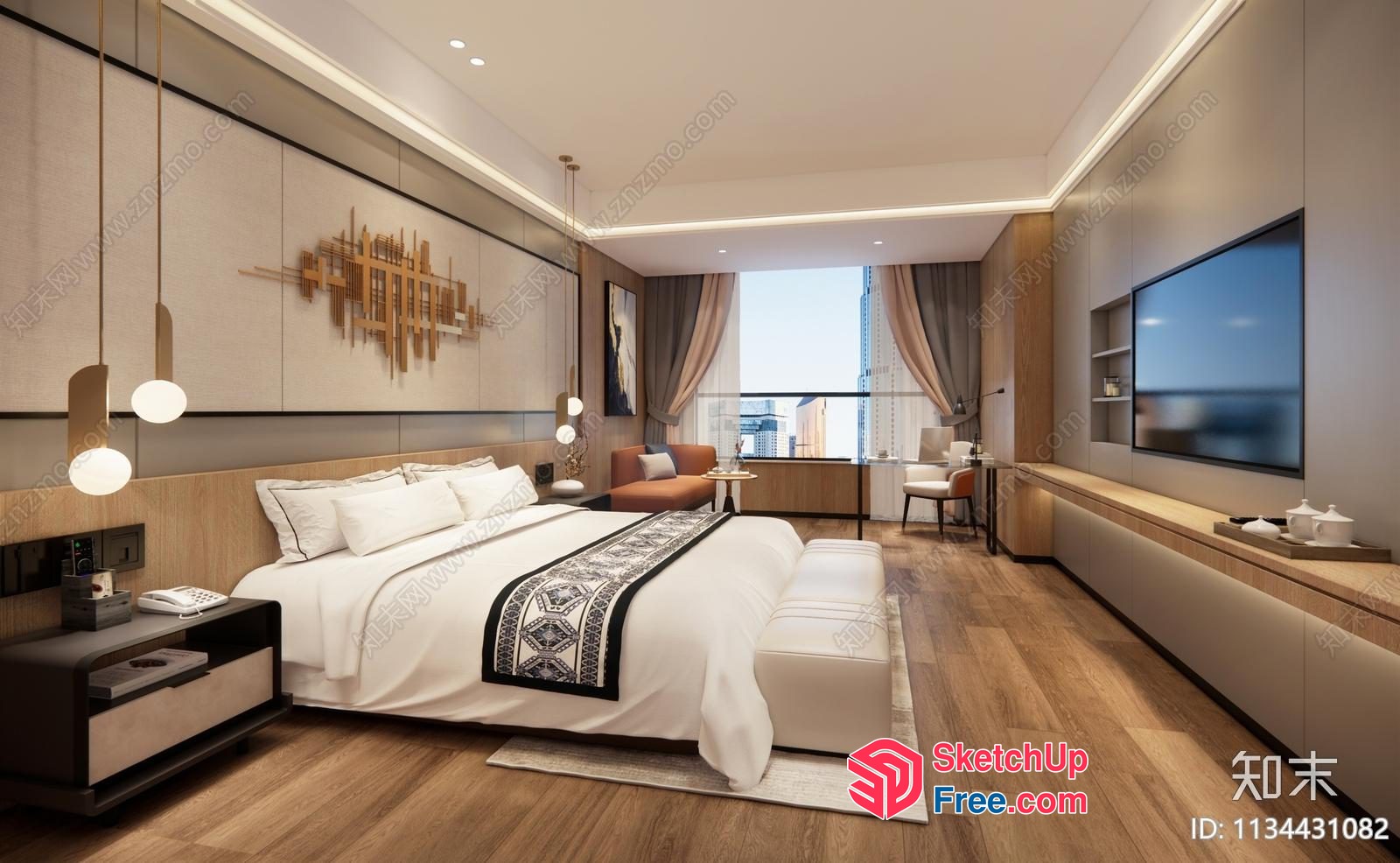 Modern And Elegant Bedroom Interior 3D SketchUp File