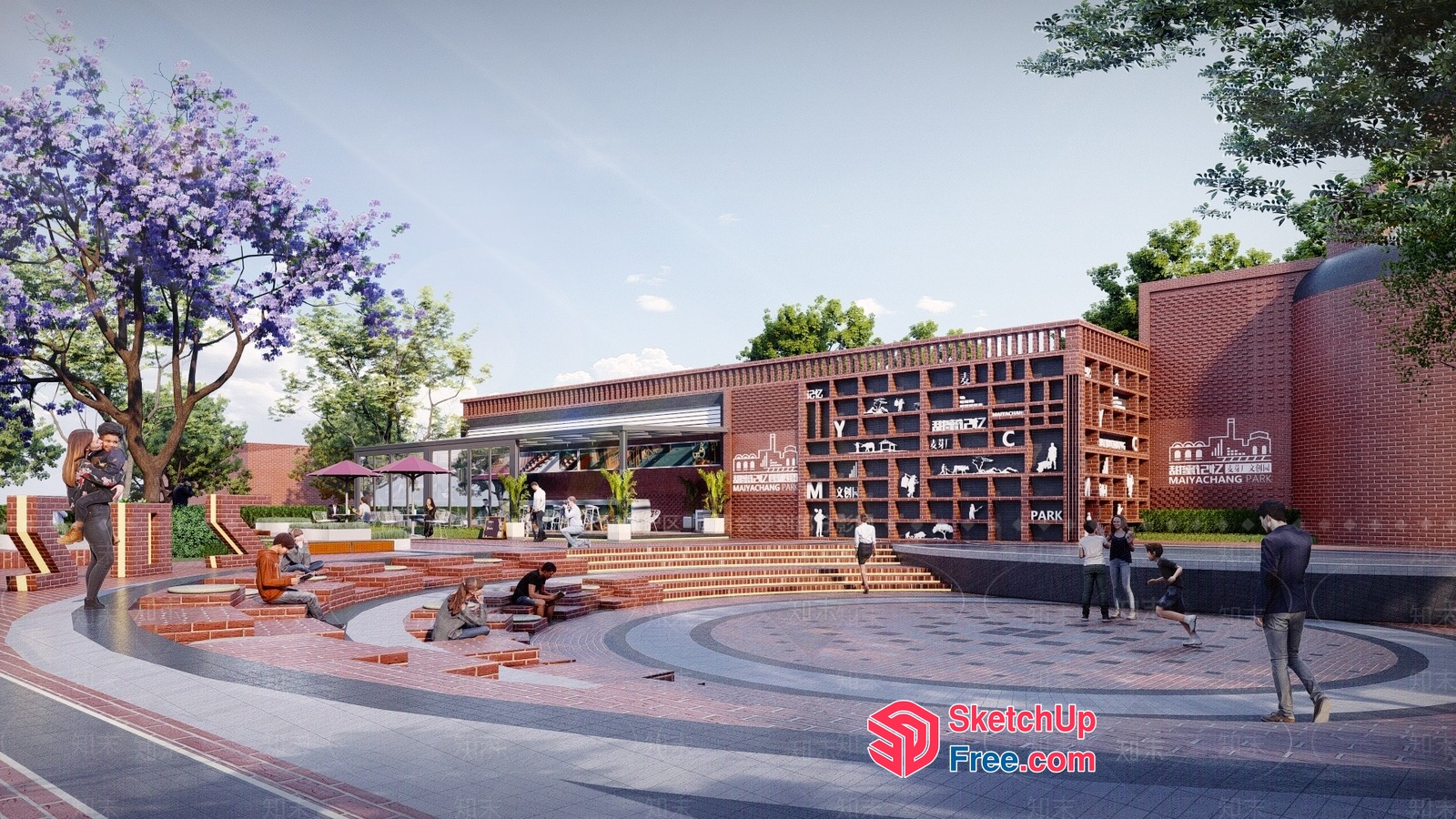 Exterior Modern Design Commercial Street 3D SketchUp File