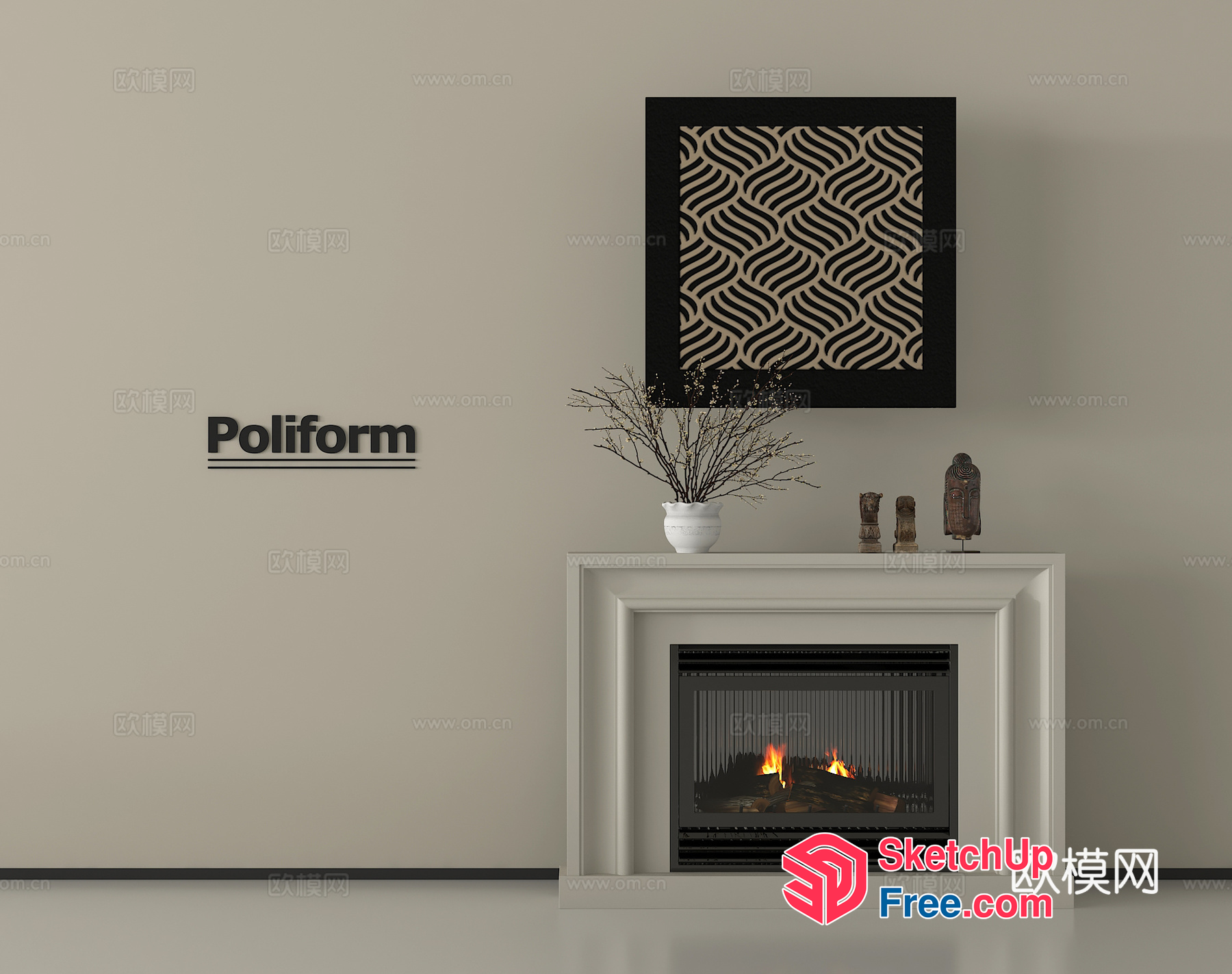 Poliform Fireplace 3D SketchUp File