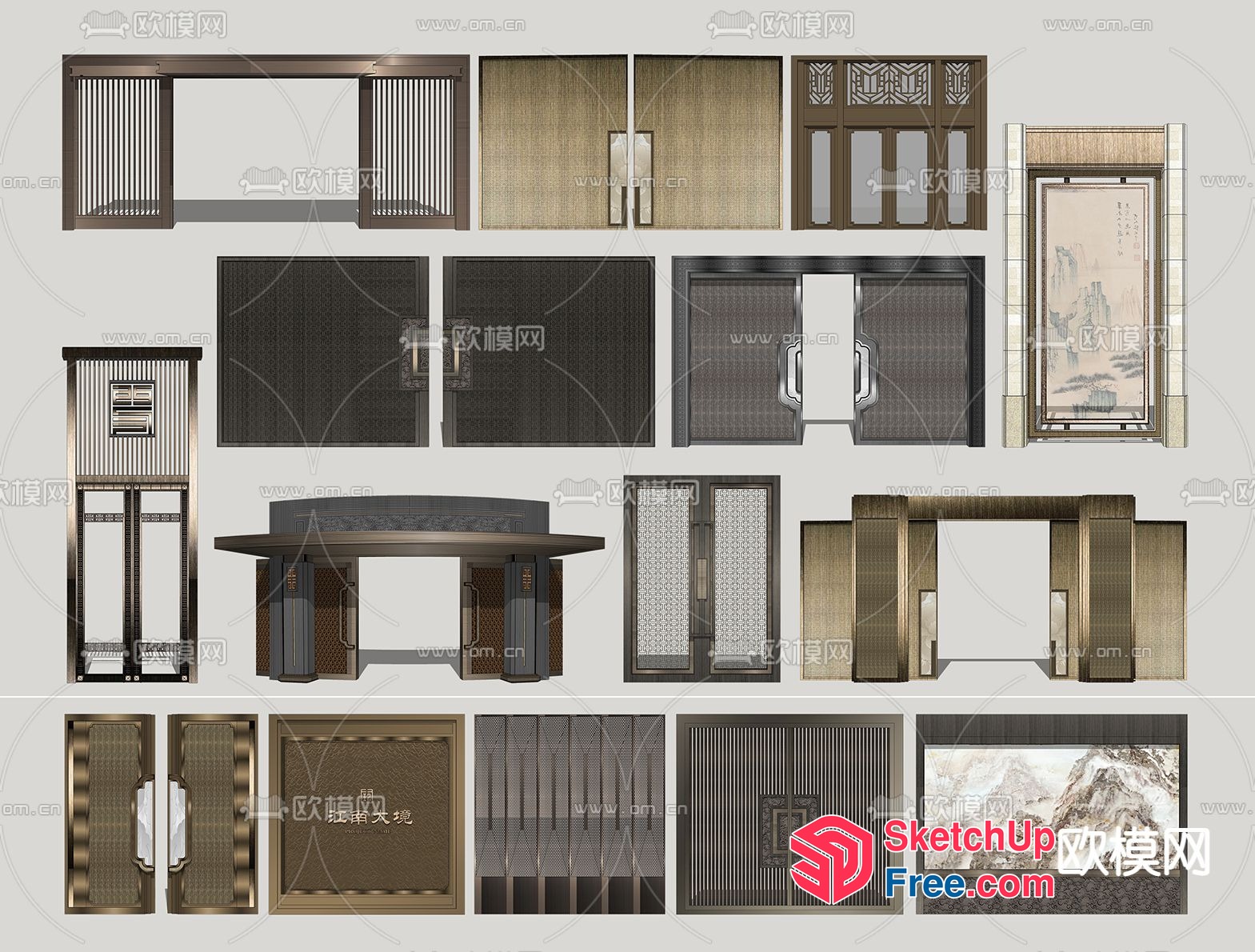 Traditional Asian Interior Design Elements 3D SketchUp File