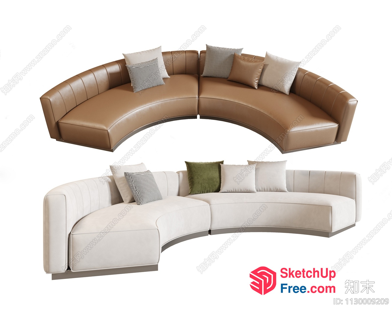 Elegant Leather And Fabric Sofa Collection 3D SketchUp File