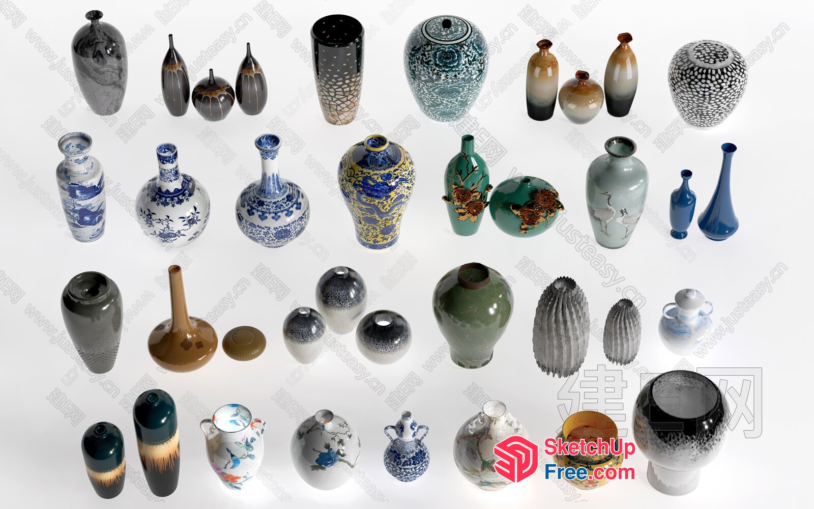 Decorative Vases And Ornaments 3D SketchUp File