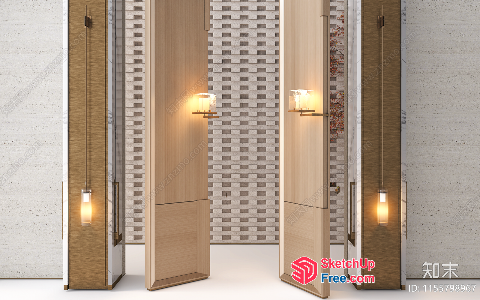 Modern Pillars And Sconce Lighting 3D SketchUp File