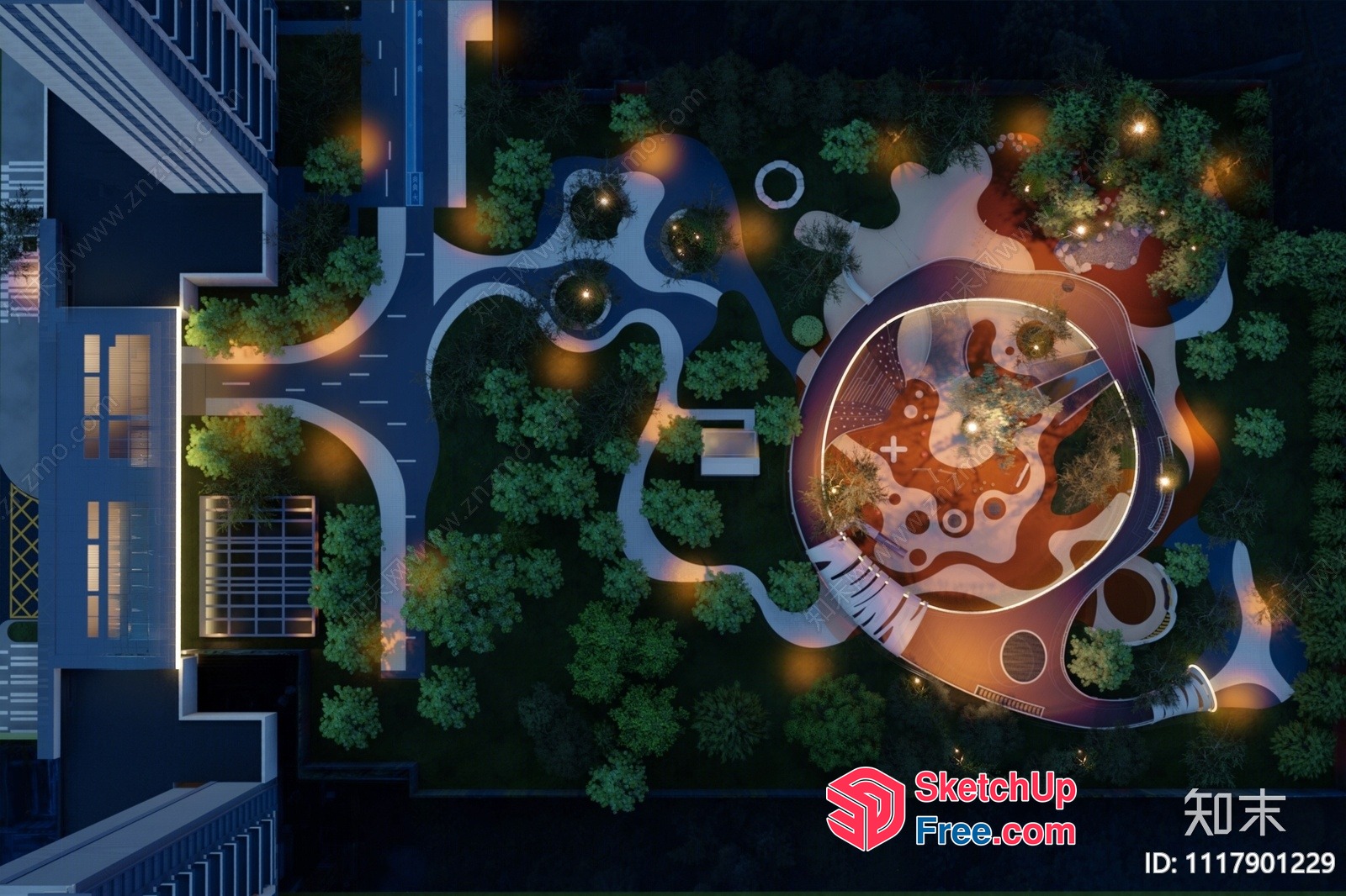 Modern Outdoor Playground With Unique Design Elements 3D SketchUp File